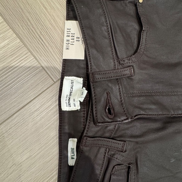 River Island chocolate brown faux leather pants - Picture 2 of 4